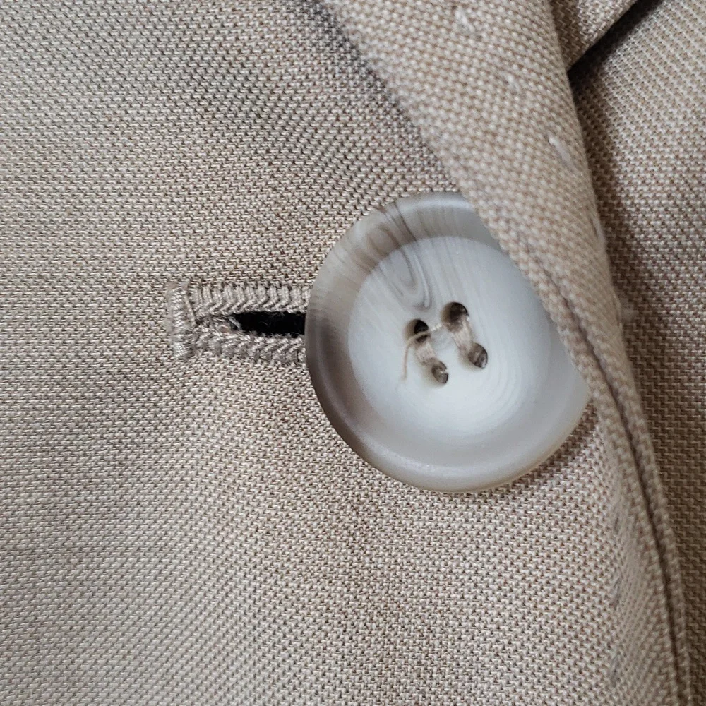Vintage Ann Taylor LOFT Tan Wool Single Breasted Jacket Blazer - Picture 10 of 13